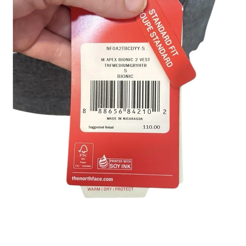 The North Face Men's Apex Bionic 2 Vest Grey Heather Small NEW